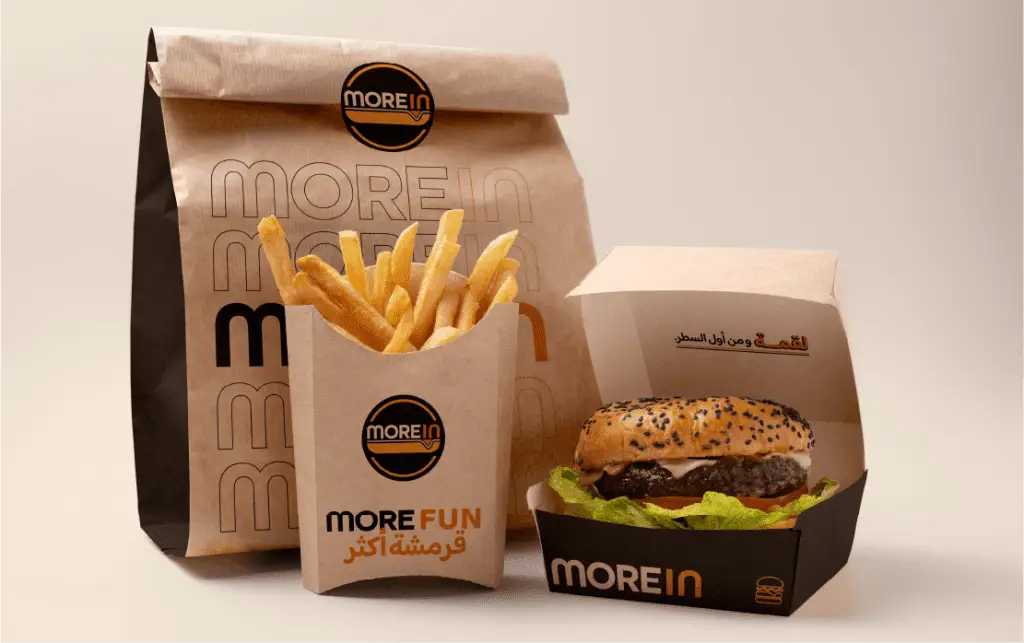 Food and beverage branding project including fast food packaging and visual identity design