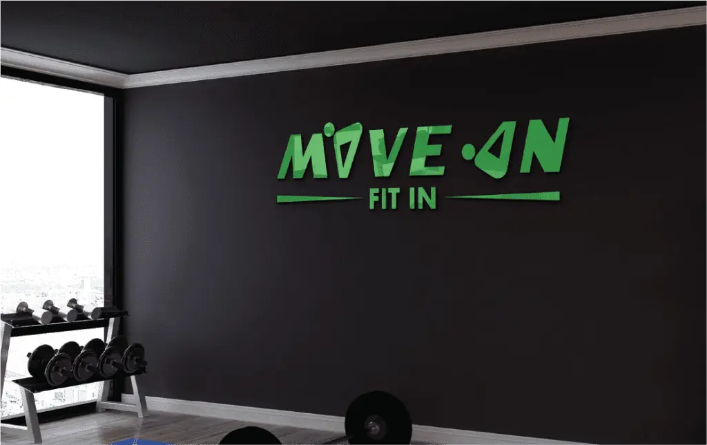 Fitness branding project including gym logo and interior brand identity design